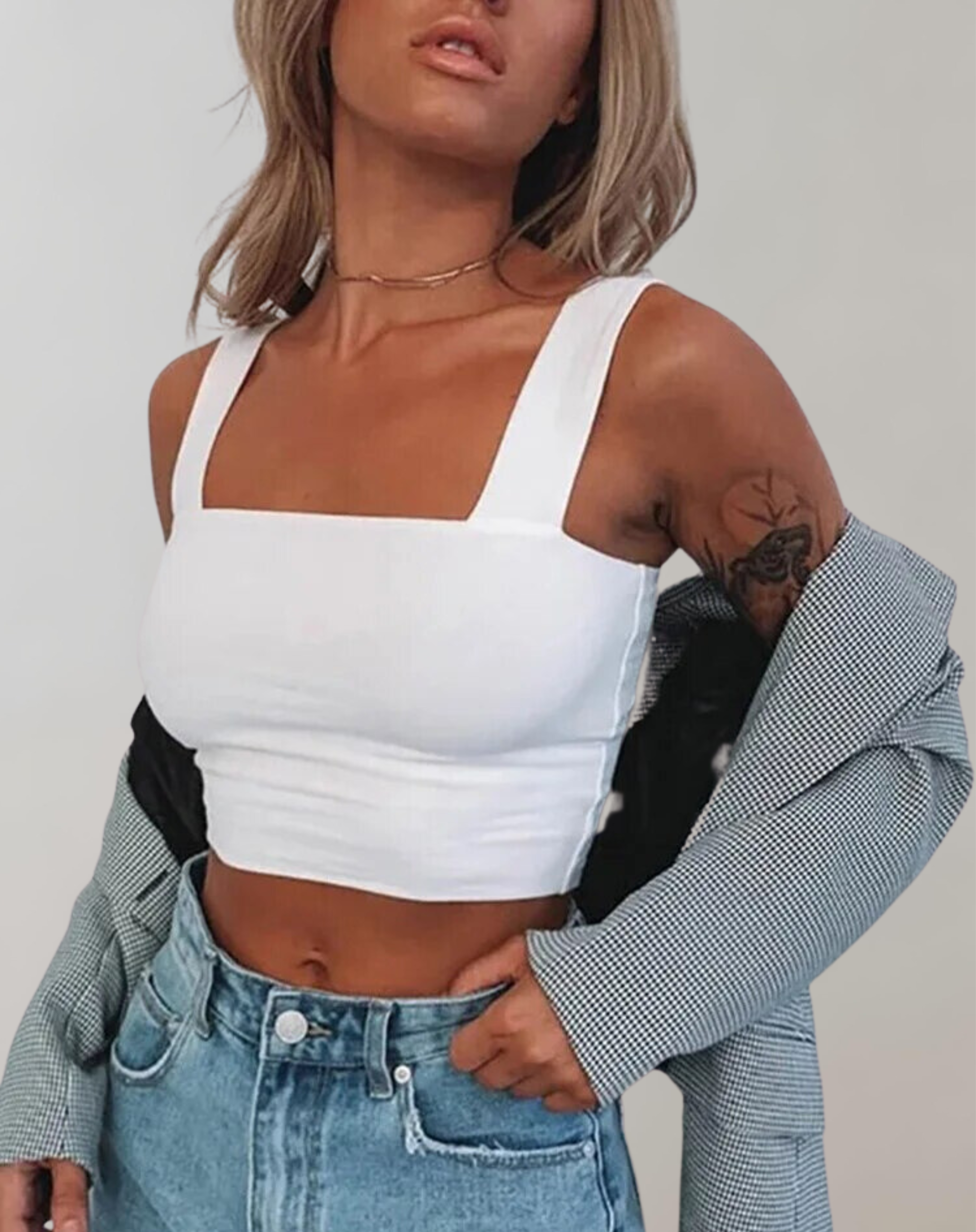 Valenzora - Women's crop top with neckline