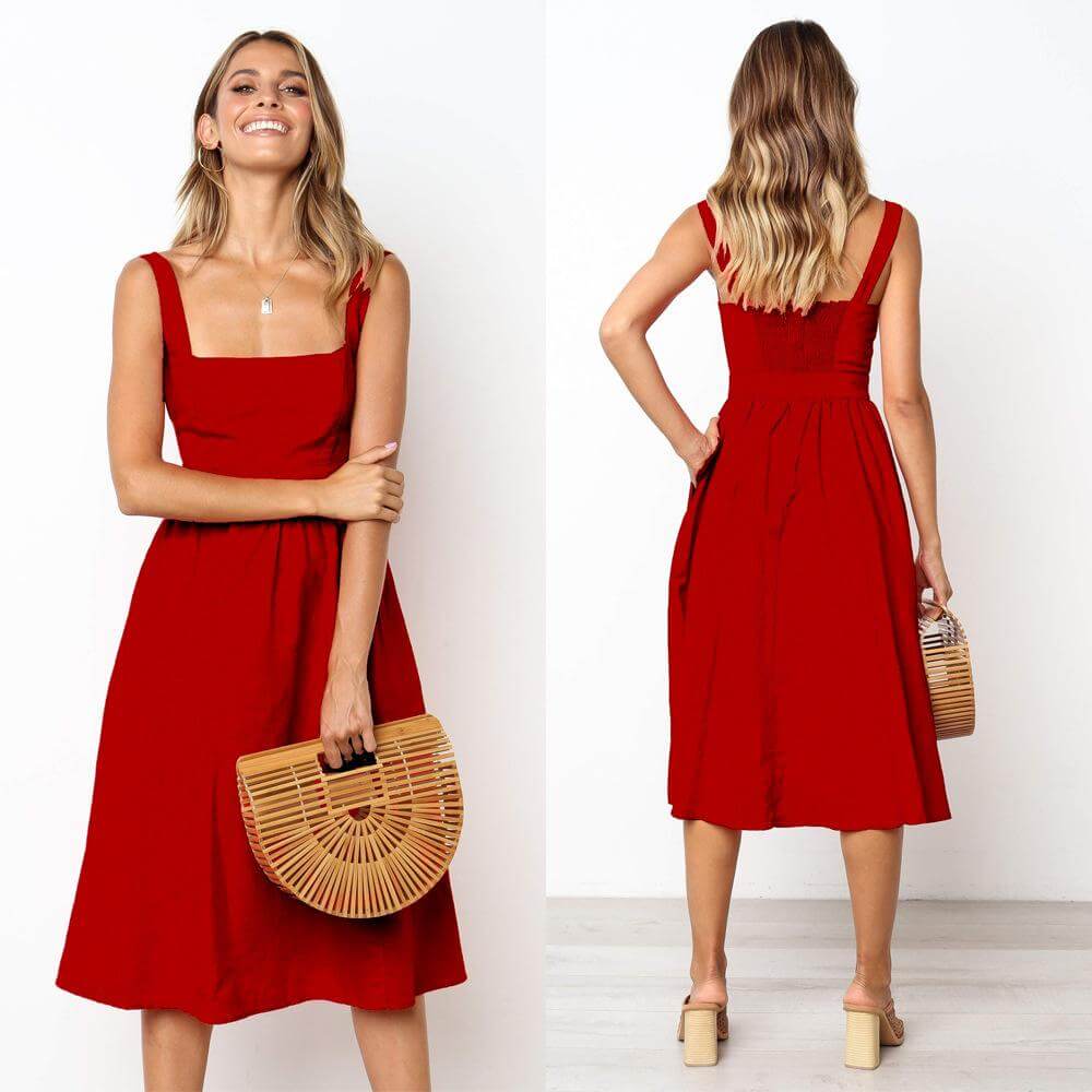 Valenzora | Party Solid Color Dress