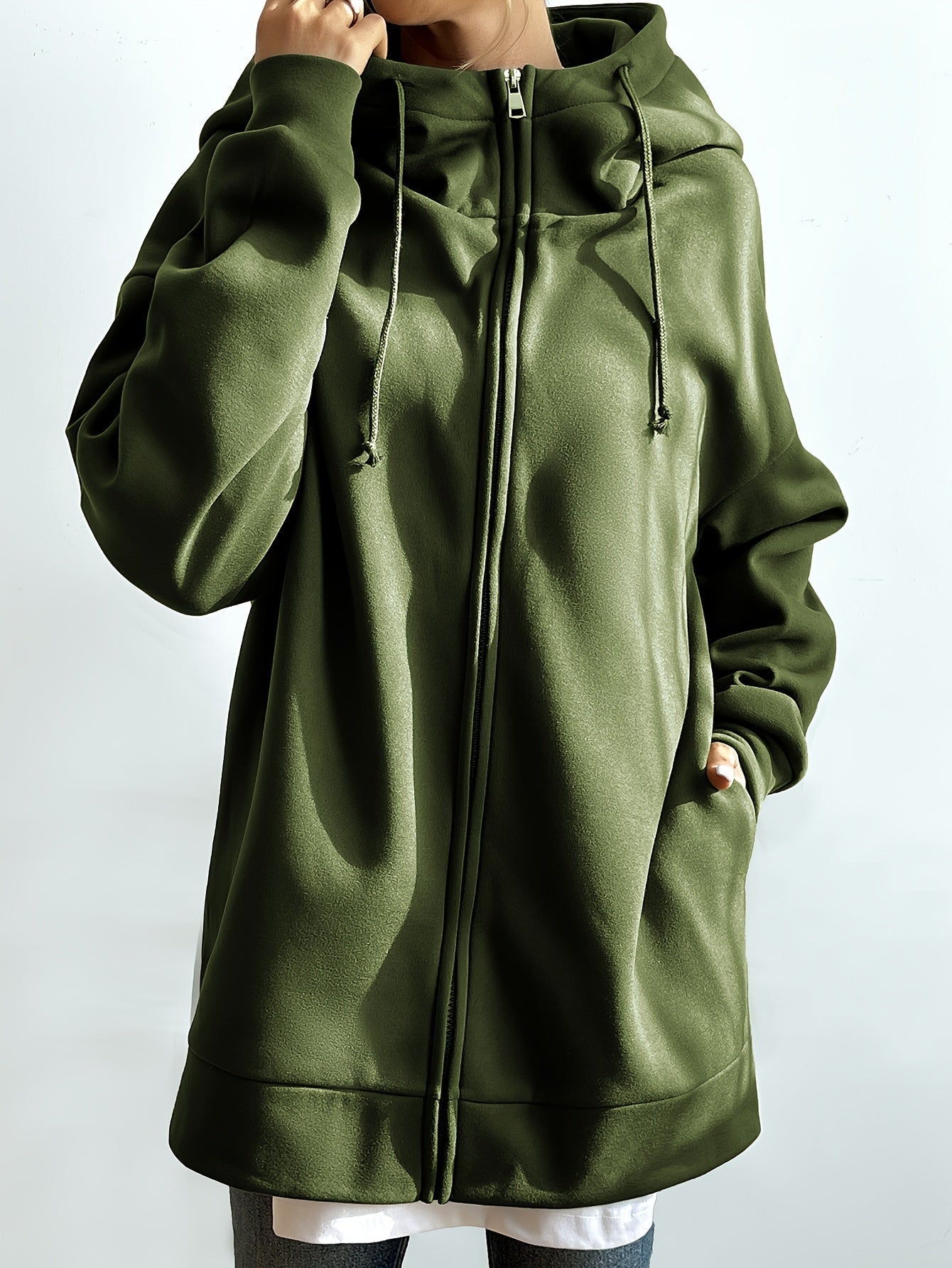 Valenzora | Comfort - Extremely comfortable long zip-up plush hoodie with hood for women