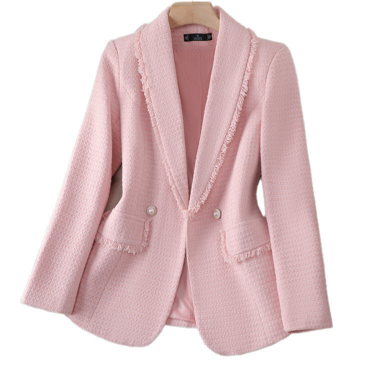 Valenzora Tweed coat in classic white