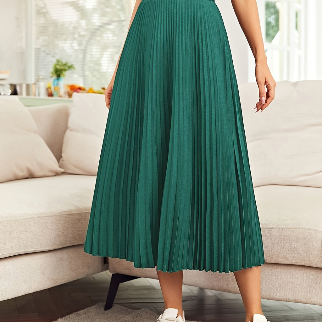 Valenzora | Einfarbiger High-Waist-Faltenrock