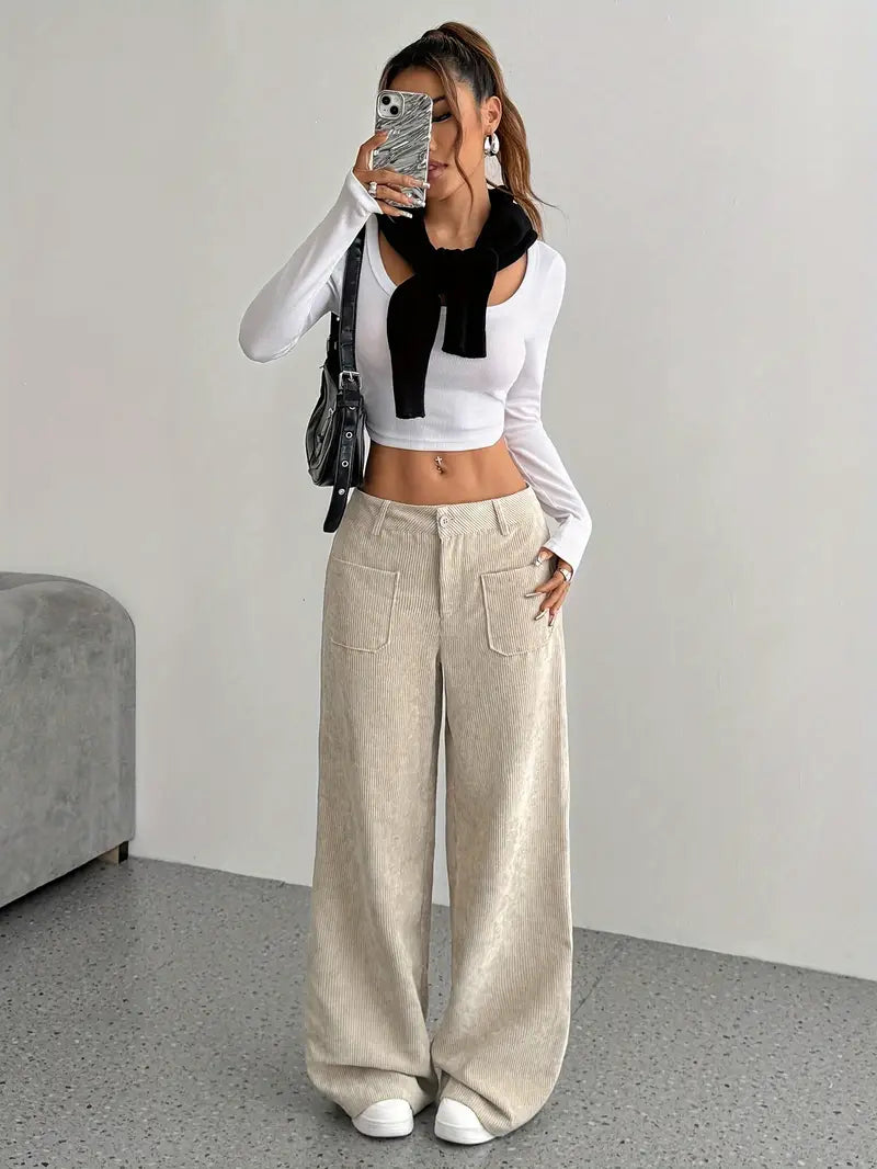 Valenzora | Weite Cordhose für Damen