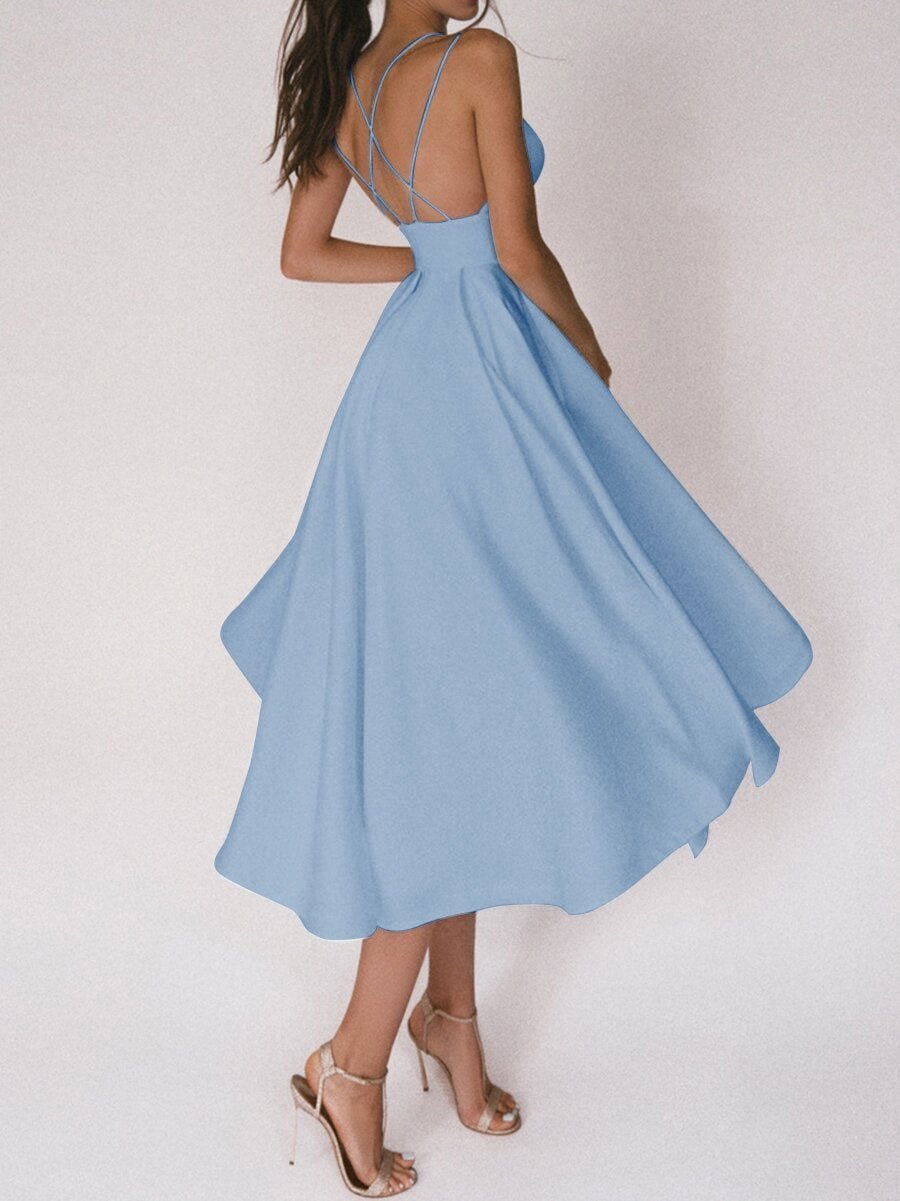 Valenzora | Elegant wedding dress for women with strap design and V-neck