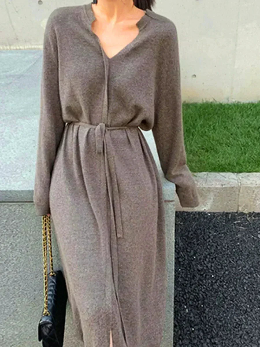 Valenzora | Stylish Autumn Chic Long Sleeve Sweater Dress for Women