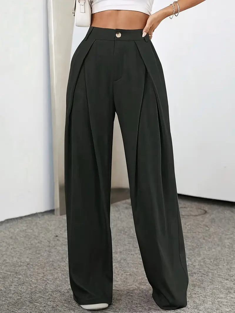 Valenzora | Chic Autumn High Waist Pleated Trousers for Women