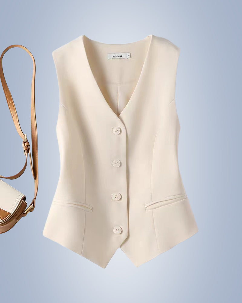 Valenzora | Solid Color Temperament Vest for Women