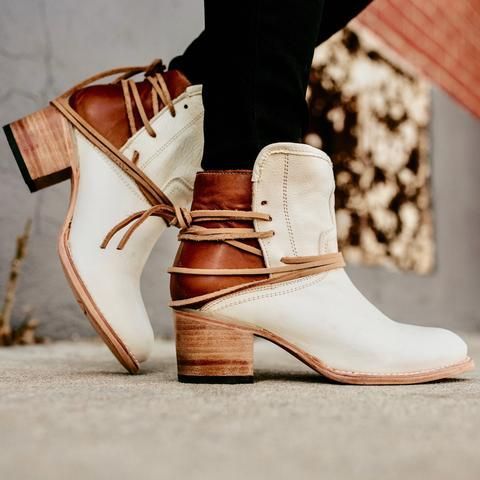 Damen Vintage Schnürstiefel