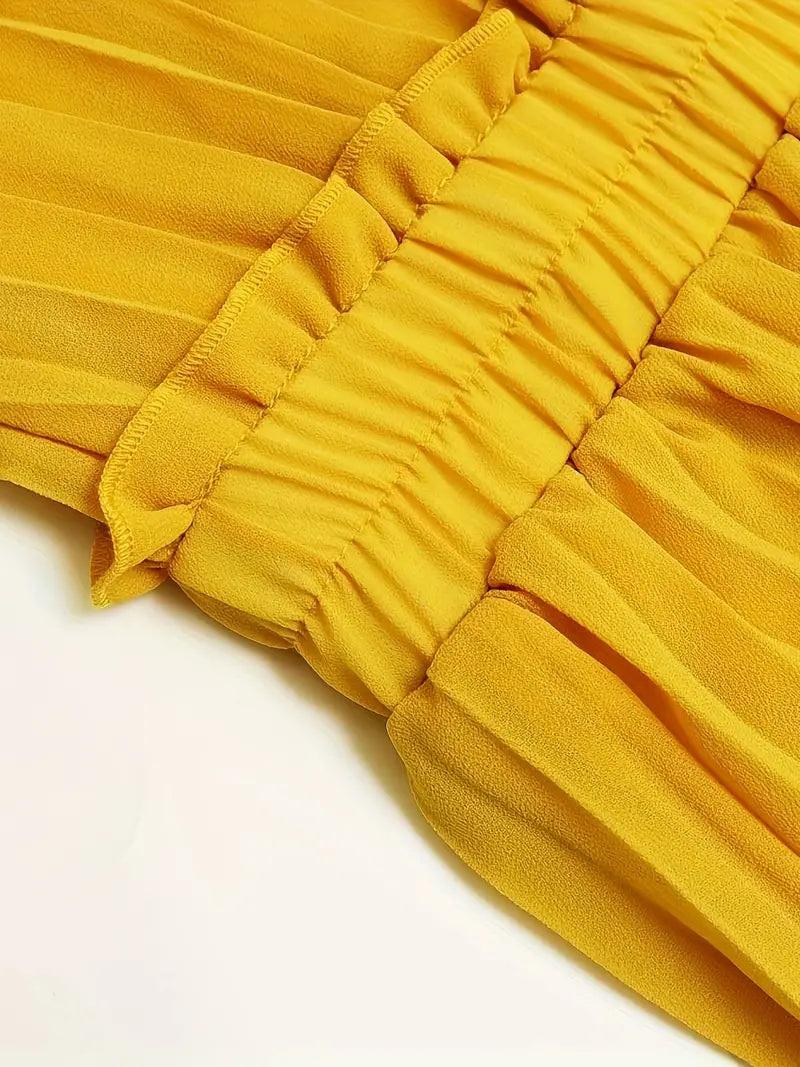 Valenzora | Elegantes sommerliches Midikleid mit Rundhalsausschnitt und geraffter Taille