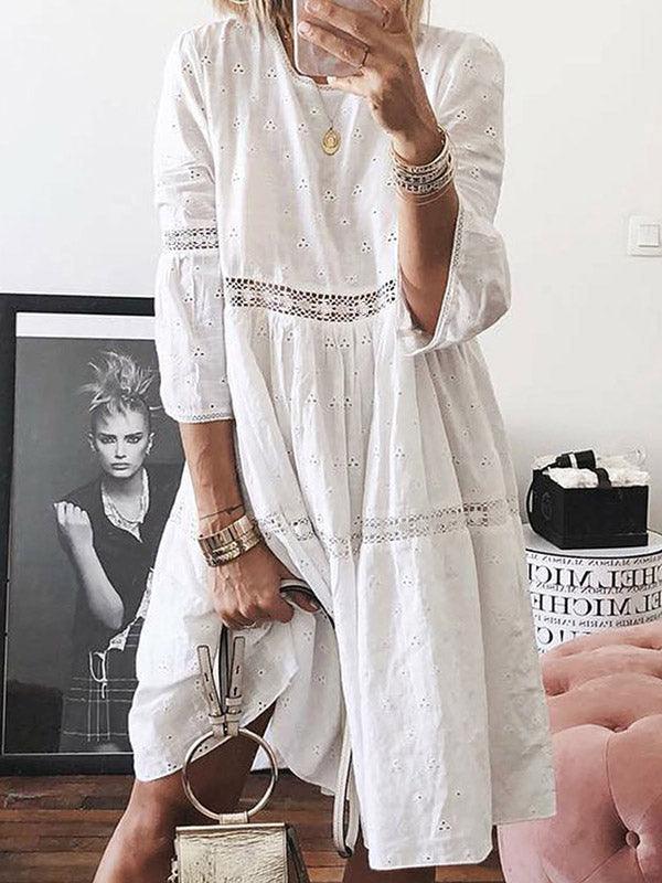 Valenzora | Midi dress with round neck