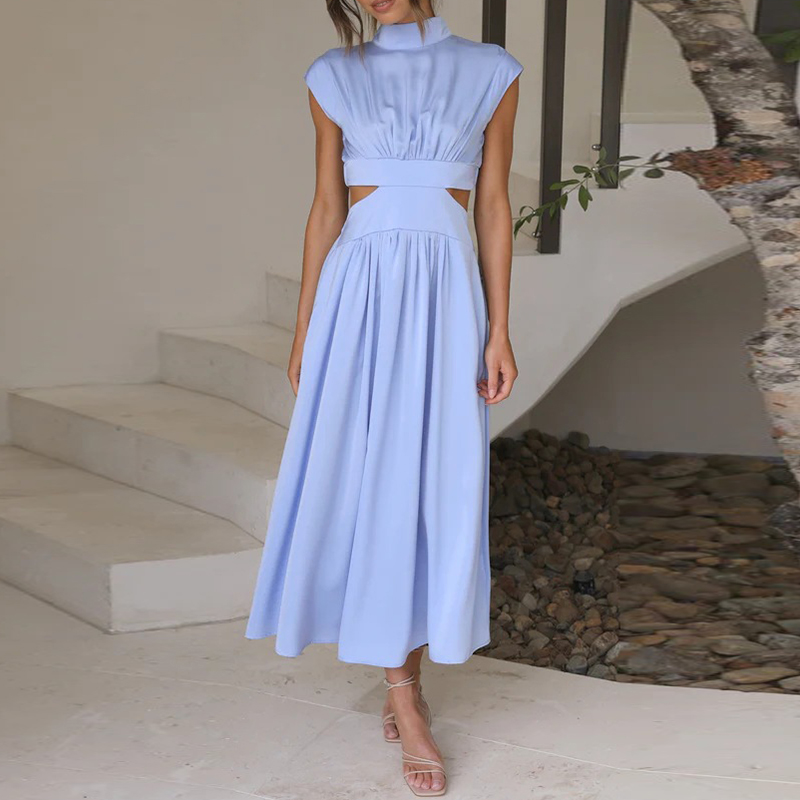 Valenzora - Midi dress with cut-outs and pleats
