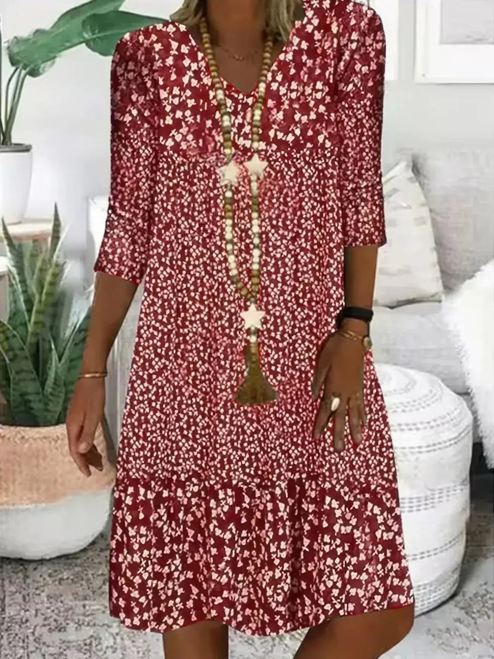 Valenzora | Women's Summer Dress with Floral Pattern