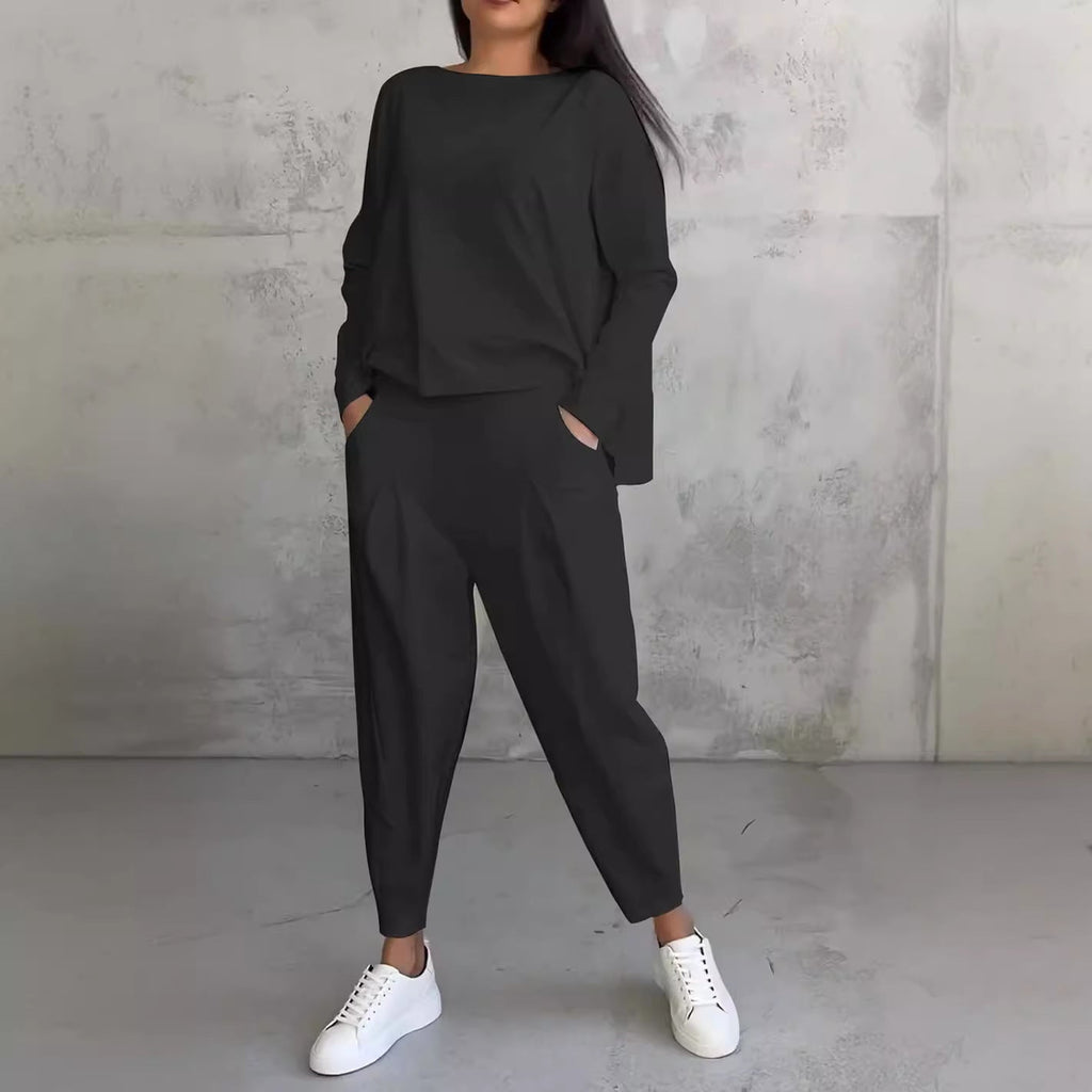 Valenzora | Women's Long-Sleeved Pantsuit, Irregular Design