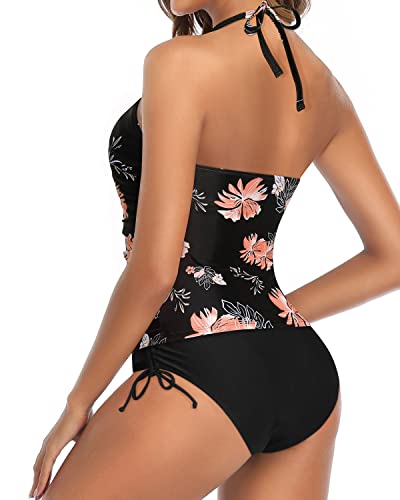 Valenzora | Halter Tankini Two-Piece Swimsuits with Backless Tankini and Shorts