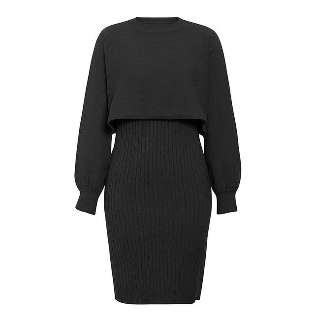 Valenzora | 1-piece knitted set - elegant knitted sleeveless dress with sweater for autumn and winter
