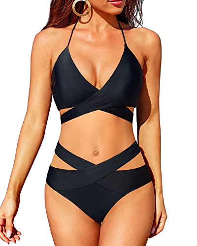 Valenzora | Wickel-Neckholder-Bikini-Set über Kreuz zweiteiliger Badeanzug