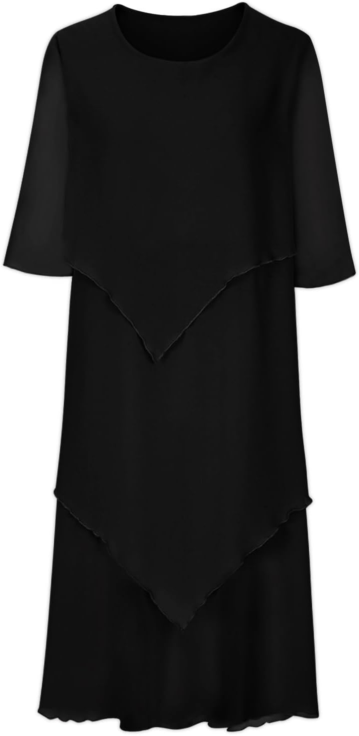 Valenzora | Elegant chiffon dress with a layered look