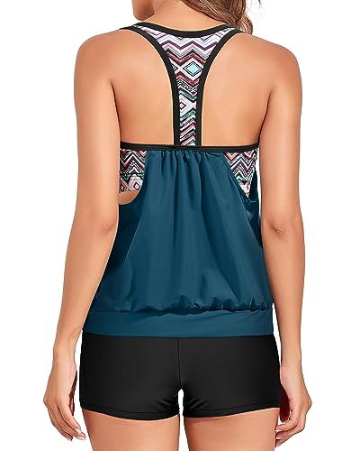 Valenzora | Blouson Tankini Top mit Bauchkontrolle & Boyshorts Zweiteiler