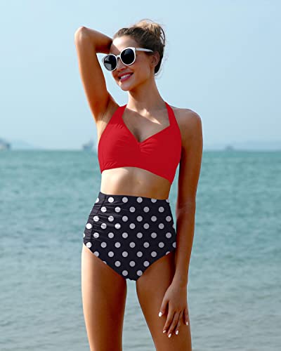 Valenzora | Two-piece sweetheart neckline high-waisted bikini set