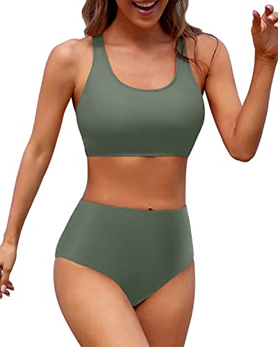 Valenzora | Sporty Women's High-Top Sweater Two-Piece Bikini Sport Crop Top Swimsuit
