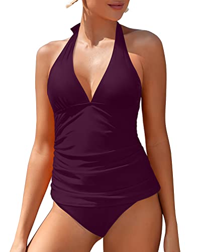 Valenzora | Neckholder Tankini-Badeanzüge für Damen mit Bauchkontrolle