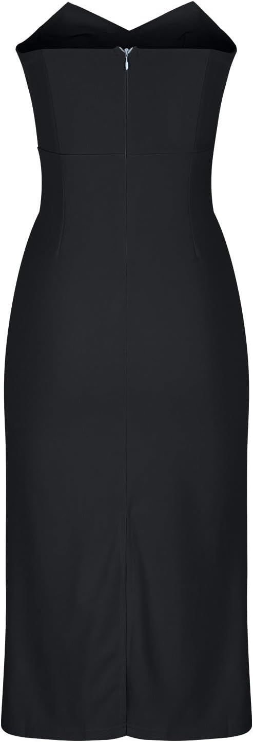 Magner™ – Trägerloses Midi-Partykleid mit Rückenschlitz, elegantes Cocktailkleid für Abende & Events