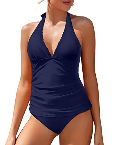 Valenzora | Adjustable straps Two-piece swimsuits V-neck tankini swimsuits