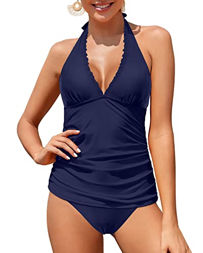 Valenzora | Adjustable straps Two-piece swimsuits V-neck tankini swimsuits