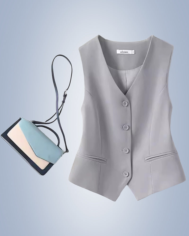 Valenzora | Solid Color Temperament Vest for Women