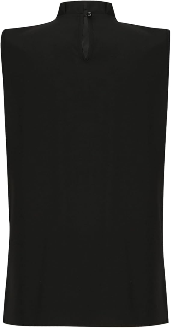 Valenzora | Black pleated top with split sleeves