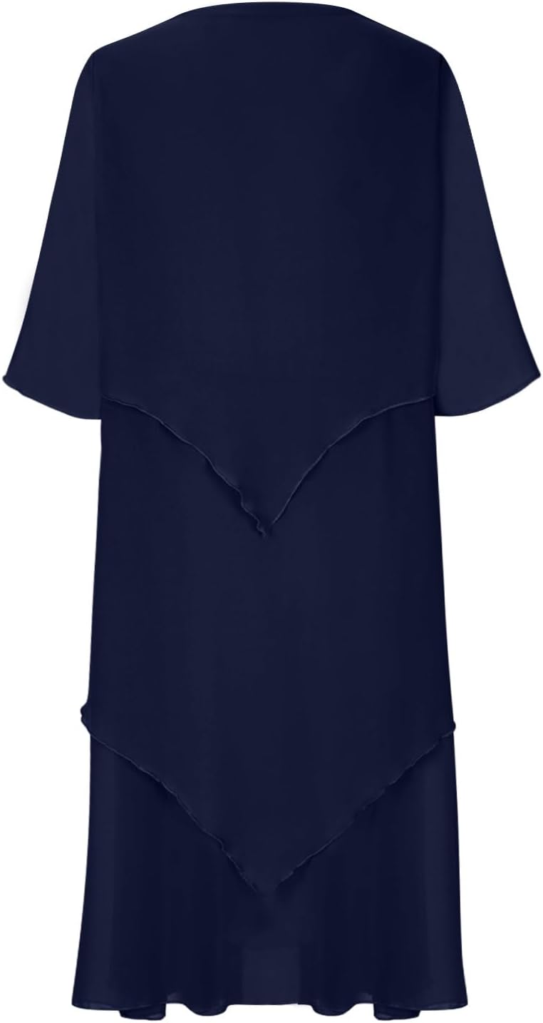 Valenzora | Elegant chiffon dress with a layered look