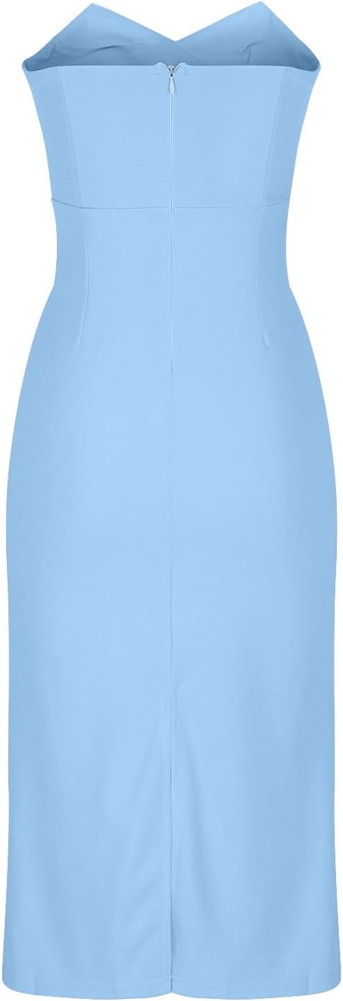Magner™ – Trägerloses Midi-Partykleid mit Rückenschlitz, elegantes Cocktailkleid für Abende & Events