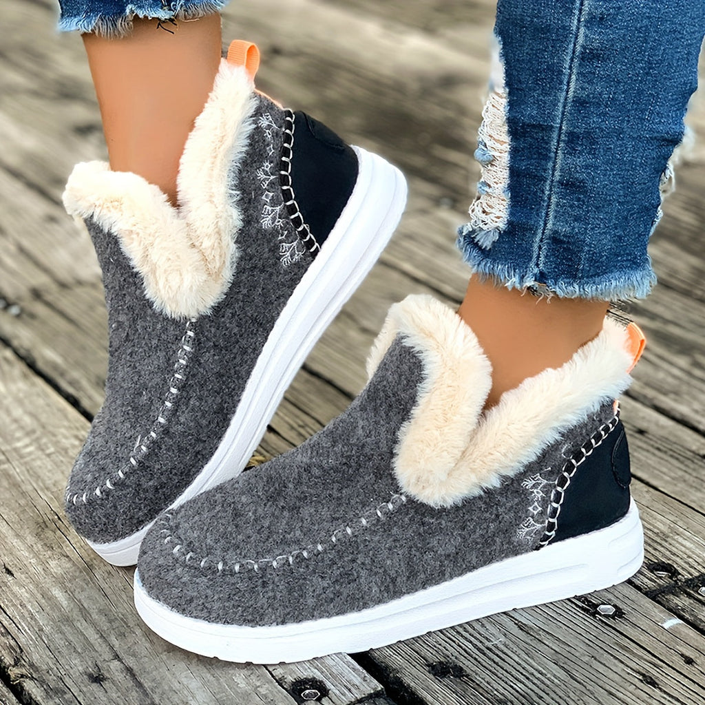 Valenzora | Cozy winter slippers for women: fleece lining, PU sole and soft fabric construction
