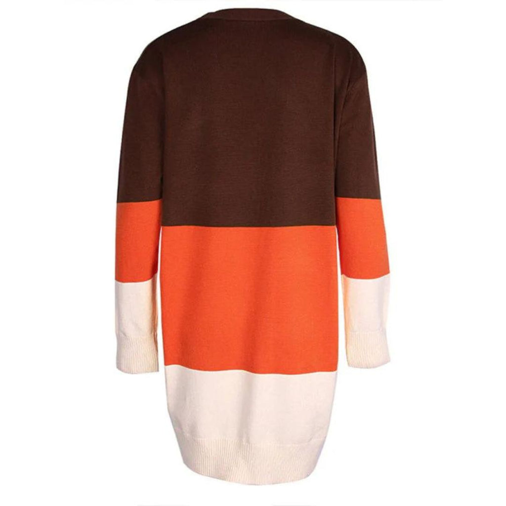 Valenzora | Cardigan with color blocking and open front