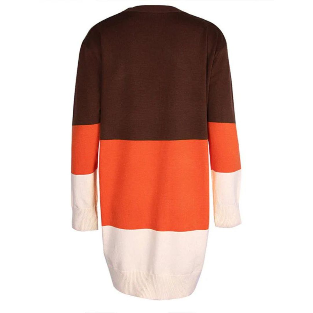 Valenzora | Cardigan with color blocking and open front