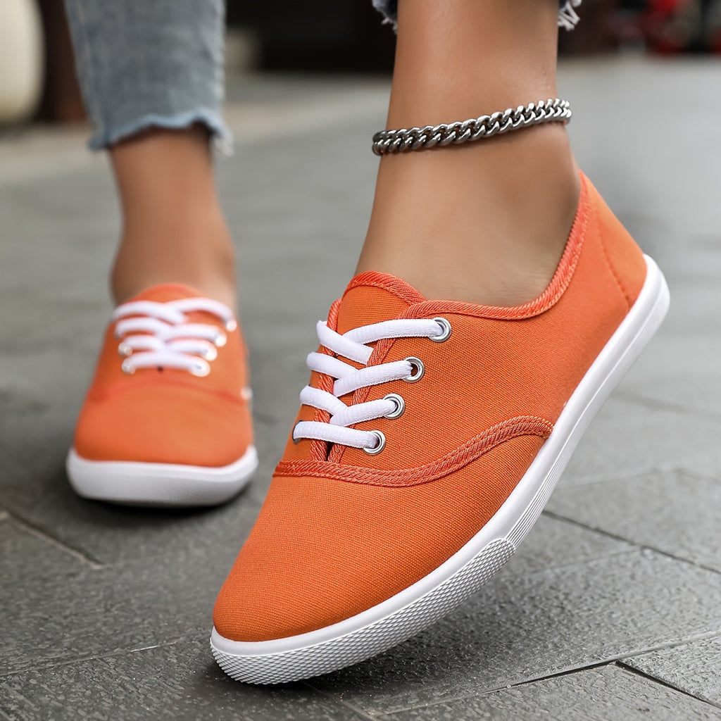 Valenzora | Bequeme Low-Top Canvas-Sneaker in Weiß