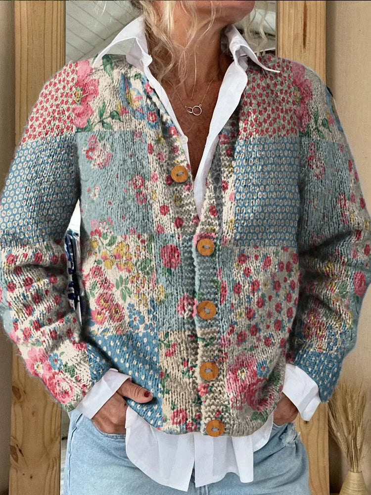 Valenzora | Cardigan mit Blumenmuster