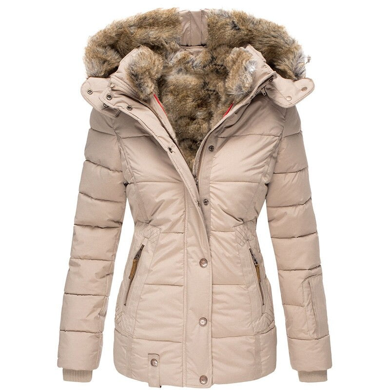 Fashion winter jacket with fur lining for women