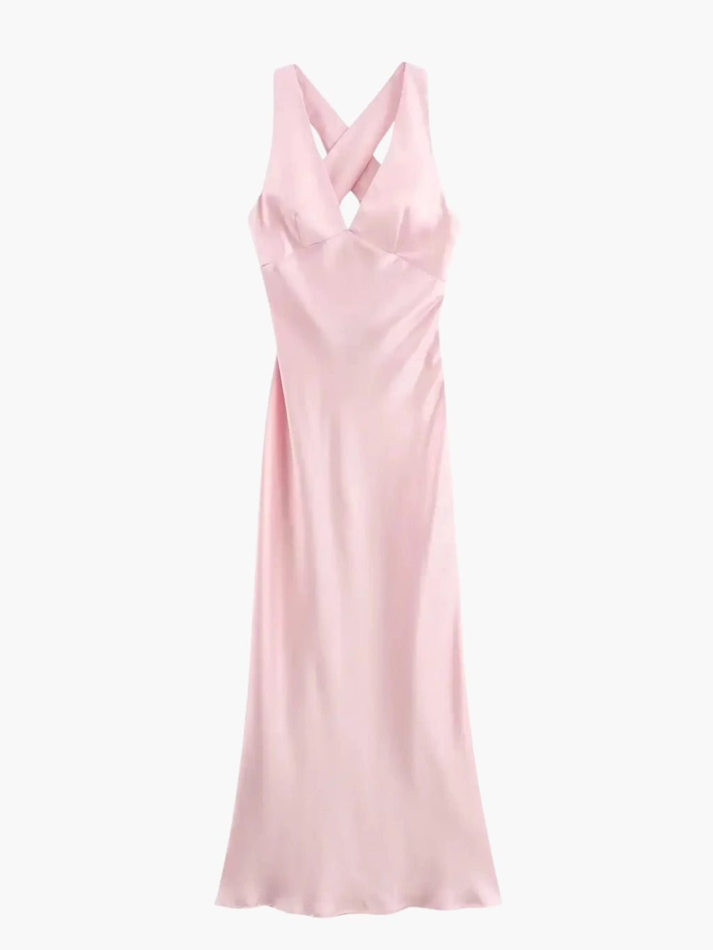 Valenzora | Elegantes Satin-Kleid mit Kreuzdetail