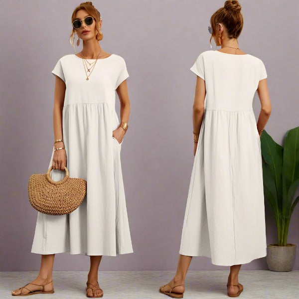 Valenzora | Casual Elegant Cotton and Linen Dress