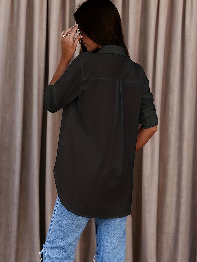 Valenzora | Solid, simple shirt with button placket at the front