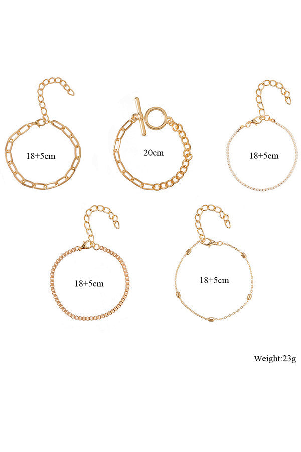 Valenzora -piece fashionable charm bracelet with geometric pattern
