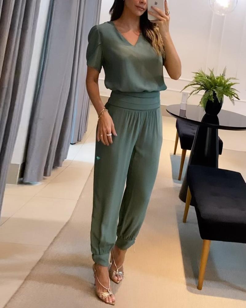 Valenzora | V-Neck Jumpsuit for Women
