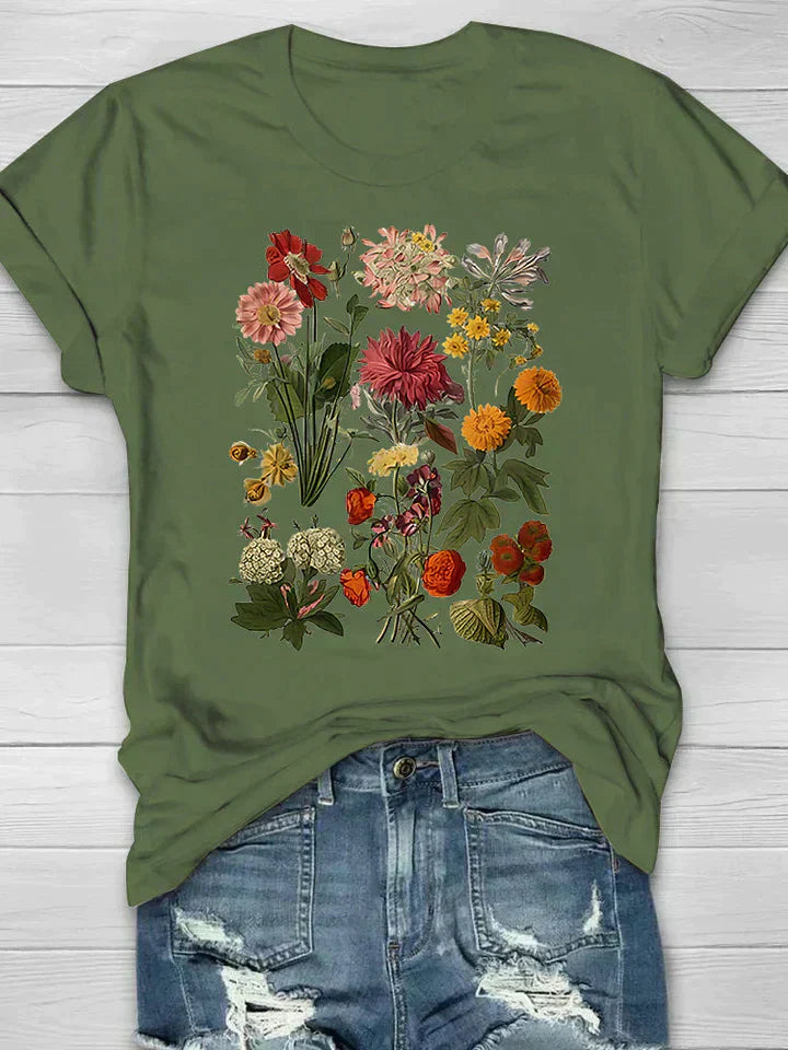 Valenzora | Vintage Blumen-T-Shirt Retro-Stil Für Lässig-Chic