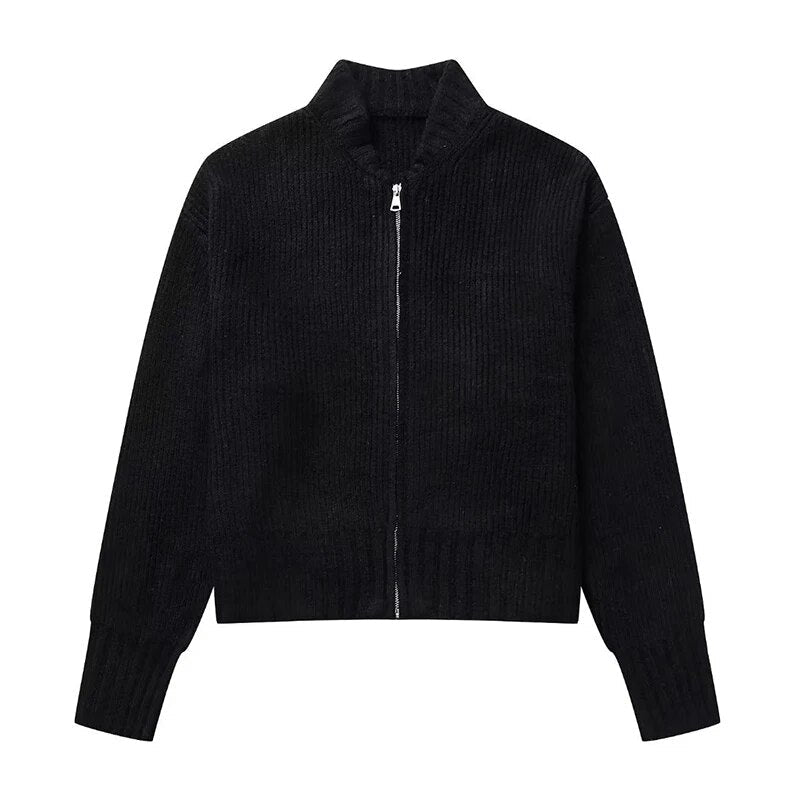 Großer Cardigan mit Reißverschluss