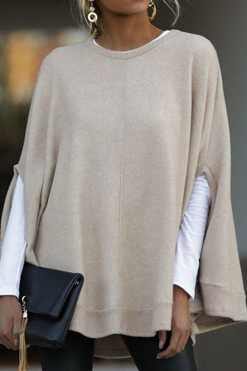 Valenzora | Rosiedress Round Neck Batwing Sleeve Cape Top