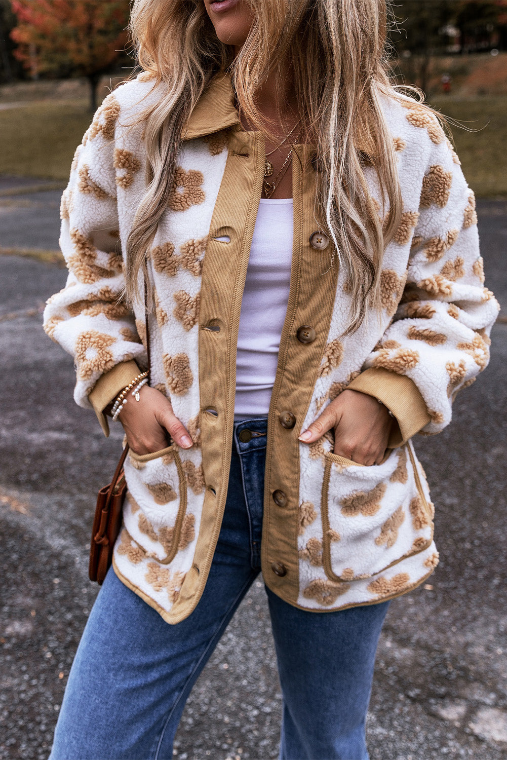 Valenzora | Fleecejacke für Damen mit Blumenmuster