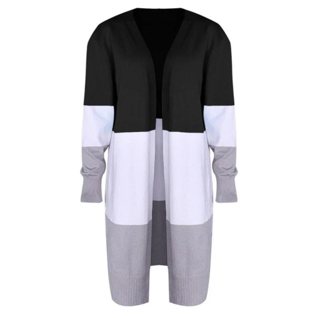 Valenzora | Cardigan with color blocking and open front