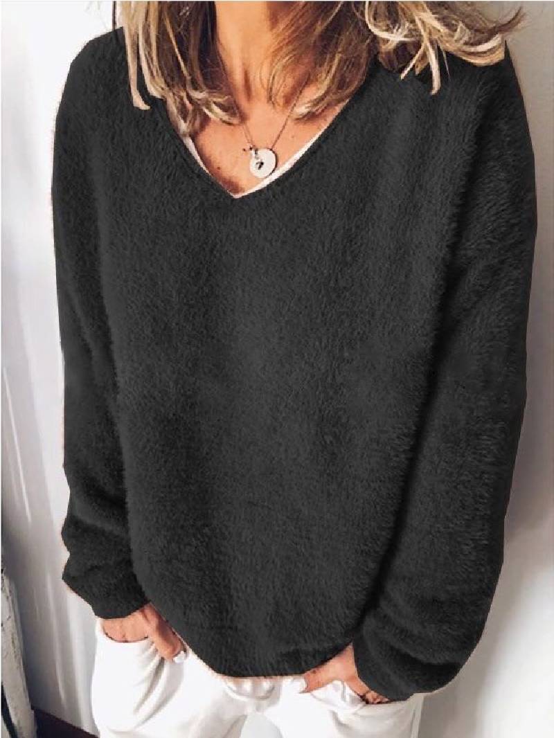 Valenzora – V-Ausschnitt Kuschelpullover