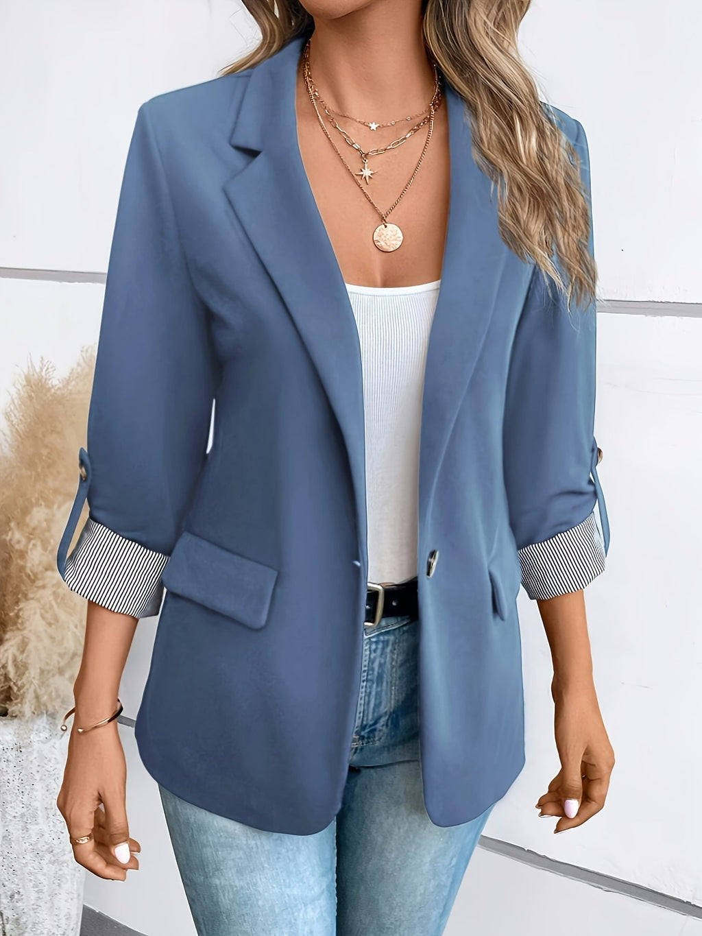 Valenzora | Elegant business long blazer with