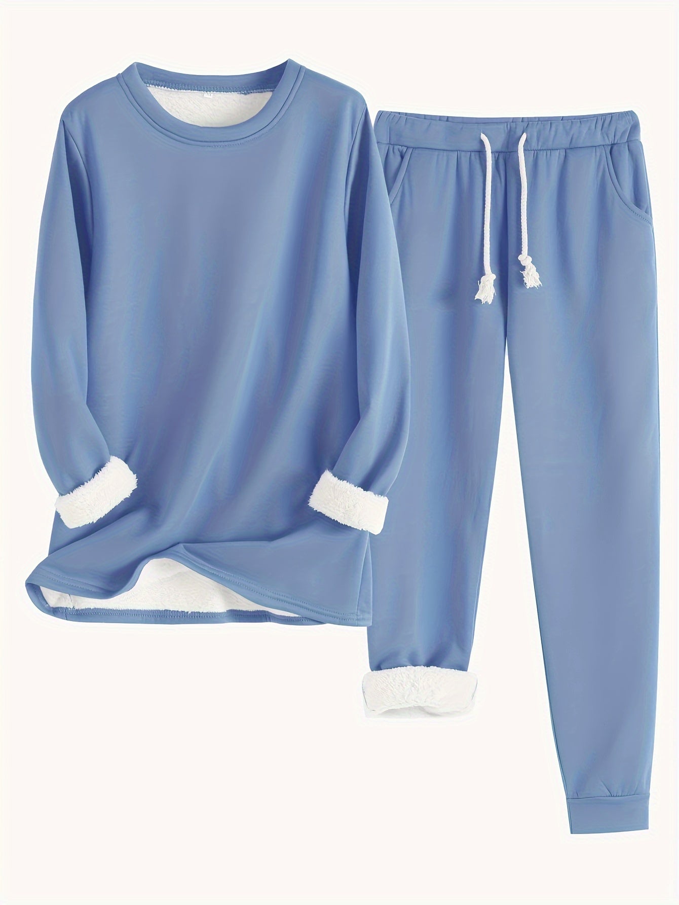 Valenzora | Stylish Winter Casual Thermal Sweatshirt and Jogging Pants Set for Women